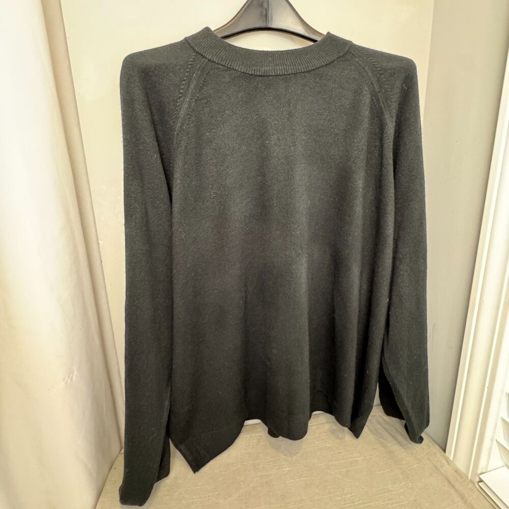 Women’s 3X Hampshire Studio Black Acrylic Mock Neck Long Sleeve Sweater